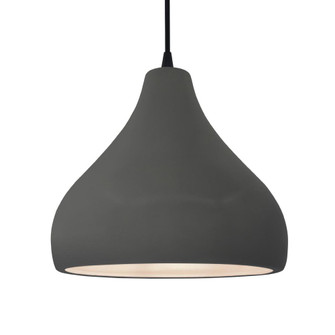 Large Droplet 1-Light Pendant (254|CER-6565-GRY-MBLK-BKCD)
