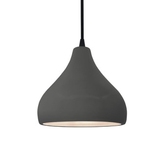 Small Droplet 1-Light Pendant (254|CER-6560-GRY-MBLK-BKCD)