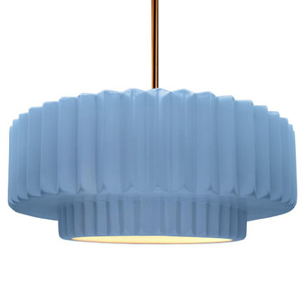 Large Tier Pleated 1-Light Pendant (254|CER-6555-SKBL-BRSS-RIGID-LED1-700)