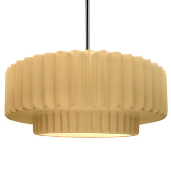 Large Tier Pleated LED Pendant (254|CER-6555-MYLW-NCKL-RIGID-LED1-700)