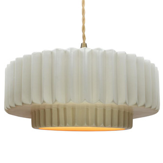 Large Tier Pleated 1-Light Pendant (254|CER-6555-MTGD-BRSS-BEIG-TWST-LED1-700)