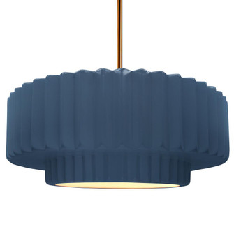 Large Tier Pleated 1-Light Pendant (254|CER-6555-MID-BRSS-RIGID-LED1-700)