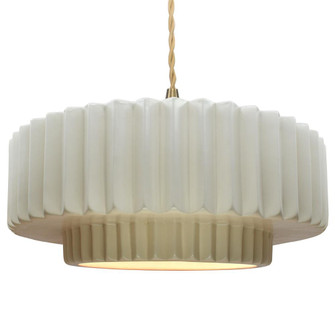 Large Tier Pleated 1-Light Pendant (254|CER-6555-MAT-BRSS-BEIG-TWST)