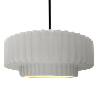 Large Tier Pleated 1-Light Pendant (254|CER-6555-BIS-NCKL-RIGID-LED1-700)