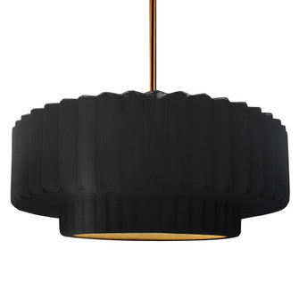 Large Tier Pleated 1-Light Pendant (254|CER-6555-CBGD-BRSS-RIGID)