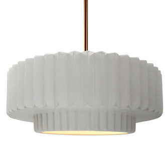 Large Tier Pleated 1-Light Pendant (254|CER-6555-BIS-BRSS-RIGID-LED1-700)