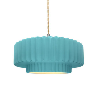 Medium Tier Pleated 1-Light Pendant (254|CER-6553-RFPL-NCKL-BEIG-TWST-LED1-700)