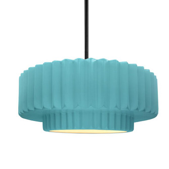 Medium Tier Pleated LED Pendant (254|CER-6553-RFPL-MBLK-RIGID-LED1-700)