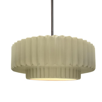 Medium Tier Pleated 1-Light Pendant (254|CER-6553-VAN-NCKL-RIGID)