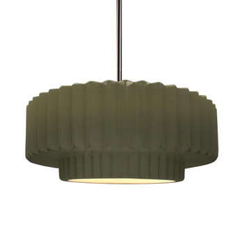 Medium Tier Pleated 1-Light Pendant (254|CER-6553-MGRN-NCKL-RIGID)