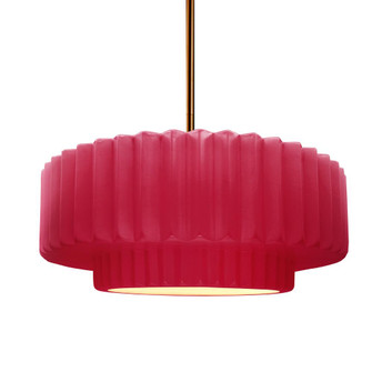 Medium Tier Pleated LED Pendant (254|CER-6553-CRSE-BRSS-RIGID-LED1-700)