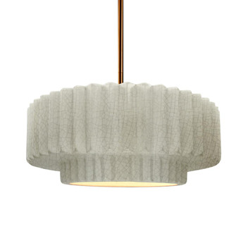 Medium Tier Pleated LED Pendant (254|CER-6553-CRK-BRSS-RIGID-LED1-700)