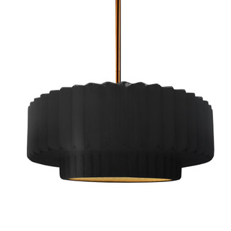 Medium Tier Pleated 1-Light Pendant (254|CER-6553-CBGD-BRSS-RIGID-LED1-700)