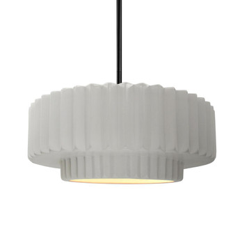 Medium Tier Pleated 1-Light Pendant (254|CER-6553-BIS-MBLK-RIGID-LED1-700)