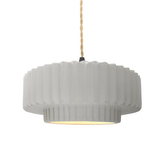 Medium Tier Pleated 1-Light Pendant (254|CER-6553-BIS-MBLK-BEIG-TWST-LED1-700)