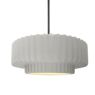 Medium Tier Pleated 1-Light Pendant (254|CER-6553-BIS-NCKL-RIGID)