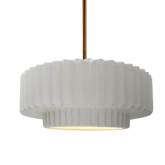 Medium Tier Pleated 1-Light Pendant (254|CER-6553-BIS-BRSS-RIGID)