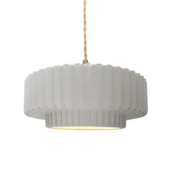 Medium Tier Pleated 1-Light Pendant (254|CER-6553-BIS-BRSS-BEIG-TWST)