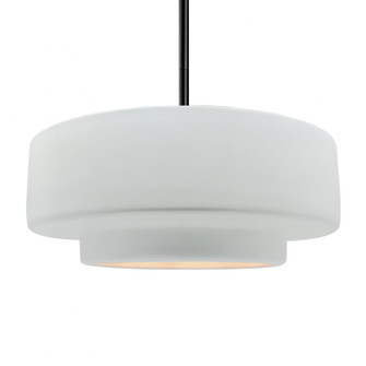 Large Tier 1-Light Pendant (254|CER-6545-WHT-MBLK-RIGID)