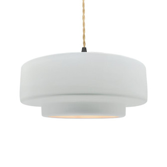 Large Tier 1-Light Pendant (254|CER-6545-WHT-MBLK-BEIG-TWST)