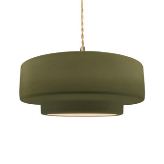 Large Tier 1-Light Pendant (254|CER-6545-MGRN-BRSS-BEIG-TWST-LED1-700)