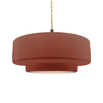 Large Tier 1-Light Pendant (254|CER-6545-CLAY-MBLK-BEIG-TWST-LED1-700)
