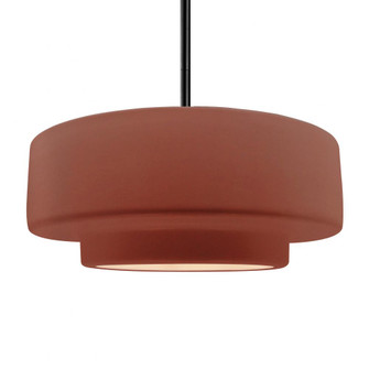 Large Tier 1-Light Pendant (254|CER-6545-CLAY-MBLK-RIGID)