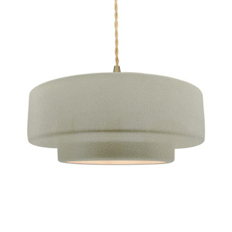 Large Tier 1-Light Pendant (254|CER-6545-CKC-BRSS-BEIG-TWST)