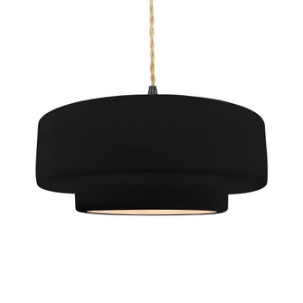 Large Tier 1-Light Pendant (254|CER-6545-BLK-MBLK-BEIG-TWST)