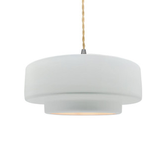 Medium Tier 1-Light Pendant (254|CER-6543-WHT-NCKL-BEIG-TWST-LED1-700)