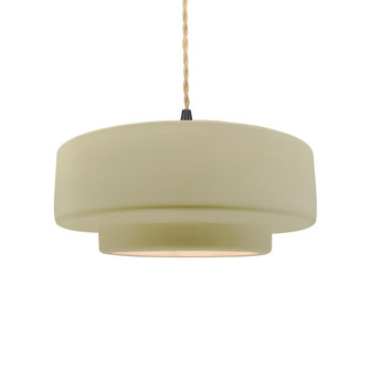 Medium Tier 1-Light Pendant (254|CER-6543-VAN-MBLK-BEIG-TWST-LED1-700)