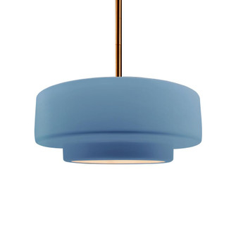 Medium Tier 1-Light Pendant (254|CER-6543-SKBL-BRSS-RIGID-LED1-700)