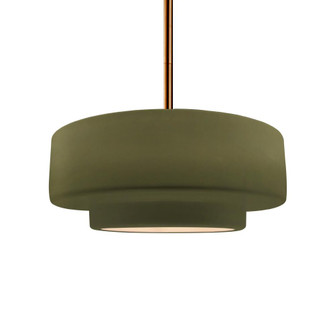 Medium Tier 1-Light Pendant (254|CER-6543-MGRN-BRSS-RIGID-LED1-700)