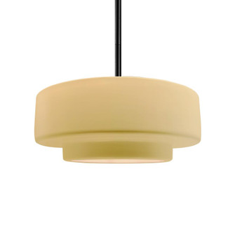 Medium Tier 1-Light Pendant (254|CER-6543-MYLW-MBLK-RIGID)