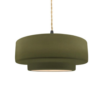 Medium Tier 1-Light Pendant (254|CER-6543-MGRN-MBLK-BEIG-TWST)