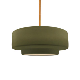 Medium Tier 1-Light Pendant (254|CER-6543-MGRN-BRSS-RIGID)