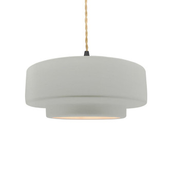 Medium Tier 1-Light Pendant (254|CER-6543-MAT-MBLK-BEIG-TWST)