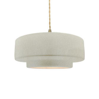 Medium Tier LED Pendant (254|CER-6543-CRK-BRSS-BEIG-TWST-LED1-700)