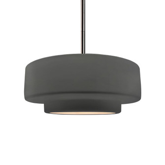 Medium Tier 1-Light Pendant (254|CER-6543-GRY-NCKL-RIGID)