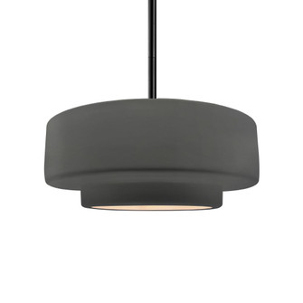 Medium Tier 1-Light Pendant (254|CER-6543-GRY-MBLK-RIGID)