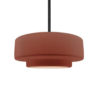 Medium Tier 1-Light Pendant (254|CER-6543-CLAY-MBLK-RIGID-LED1-700)