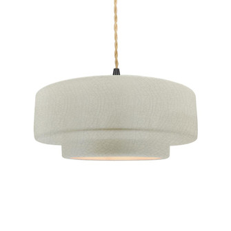 Medium Tier 1-Light Pendant (254|CER-6543-CRK-MBLK-BEIG-TWST)