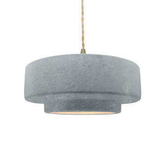 Medium Tier 1-Light Pendant (254|CER-6543-CONC-BRSS-BEIG-TWST)