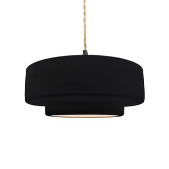 Medium Tier 1-Light Pendant (254|CER-6543-BLK-MBLK-BEIG-TWST)
