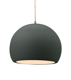 Large Globe 1-Light Pendant (254|CER-6535-PWGN-NCKL-BEIG-TWST-LED1-700)