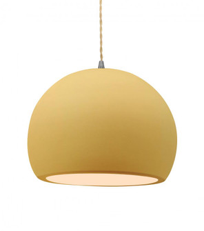 Large Globe 1-Light Pendant (254|CER-6535-MYLW-NCKL-BEIG-TWST)