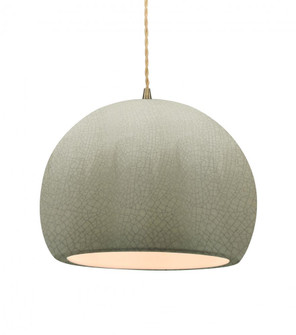 Large Globe 1-Light Pendant (254|CER-6535-CKC-ABRS-BEIG-TWST-LED1-700)