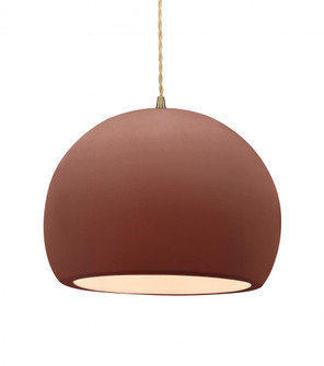 Large Globe 1-Light Pendant (254|CER-6535-CLAY-ABRS-BEIG-TWST)