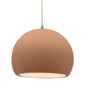 Large Globe 1-Light Pendant (254|CER-6535-ADOB-NCKL-BEIG-TWST-LED1-700)