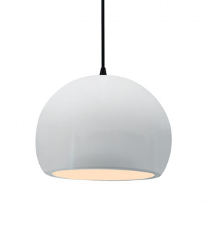 Medium Globe 1-Light Pendant (254|CER-6533-WHT-MBLK-BKCD)